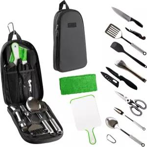 Life2Go 12피스 캠프 조리기구 세트 및 야외 주방용품 키트 캠핑 하이킹 여행용 휴대용 컴팩트 케이스