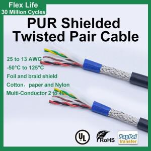 차폐 트위스트 페어링 플렉스 벤드 체인 케이블 PUR 재킷 2/4/6/8/10/12 14 코어 내유성 로봇 자동화 신호