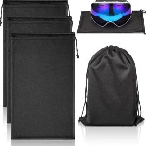 코노한 스키 고글 가방 3개 스노우 파우치용 극세사 드로스트링 보호 소프트 파우치 케이스