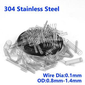 304 스테인레스 스틸 마이크로 소형 리턴 압축 스프링 와이어 직경:0.1mm 외경:0.8mm-1.4mm 길이:5mm-25mm