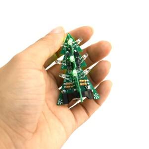 DIY 전자 키트 3D 크리스마스 트리 납땜 연습 과학 조립 3 색 깜박이는 LED PCB
