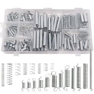 200 조각 확장 및 압축 스프링 세트 아연 도금 강철 메탈 소형 도구 구색 키트 홈 수리 DIY