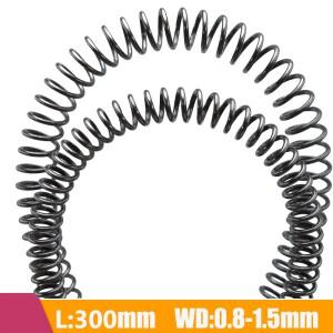 2pcs 강철 긴 압축 스프링 원통형 코일 길이 300mm WD 0.8/1.0/1.2/1.5mm 릴리스 리턴 Y 자형 압력