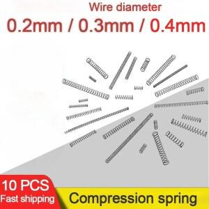 10개/묶음 0.2mm 마이크로 소형 압축 스프링 외경 2/3/4/5/6/7/8/9/10mm 길이 5mm 50mm