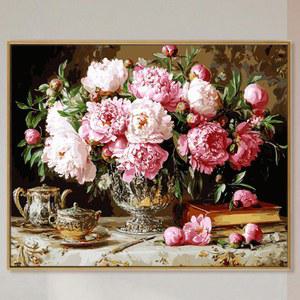 유화그리기세트 DIY 모란꽃 명화 캔버스 페인팅 그림그리기