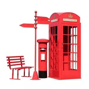 공중전화 부스 쇼핑몰 인테리어 빈티지 소품 촬영