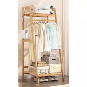 선반 행거 우드 평판 원룸 공간 스탠드 드레스룸 미니 원목