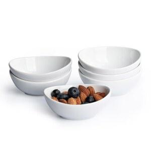 패밀리우드 디핑 볼, 반찬용 소형 서빙 볼 3온스, 조미료용 미니 애피타이저 접시 6개 세트 스시 케첩, 도자기, 토마토 소스, 간장 요리 세라믹 4인치 3온스