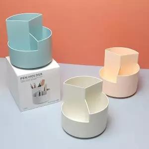 화이트 스텐드연필통 책상정리 필기구정리통