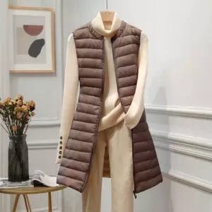 겨울 오피스 롱 패딩조끼 슬림 레이어드 경량베스트