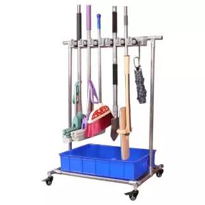 이동식 청소 도구함 대걸레 거치대 휴게소 학교 빗자루 밀대 수납
