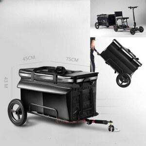 킥보드 트레일러 스틸 후면 장착 수레 145L 바퀴 Z12 클램프 검빨 다용도