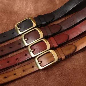 여성벨트 2.8cm 빈티지 스크래치 구제 셔링 워싱 소가죽 매치 청바지 벨트 심쿵직구