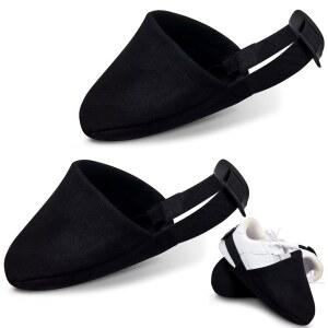 잔마이 볼링화 슬라이드, 2팩/1쌍 조절 가능한 밑창 커버 양말, 탄력 밴드 핏 대부분의 신발 볼링 액세서리, 볼 댄싱, L, 블랙 남성용