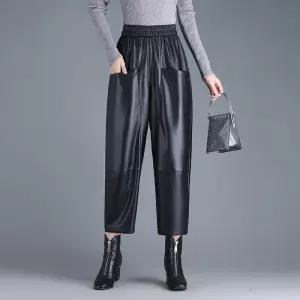 여자바지 빅포켓 배기팬츠 9부바지 가을 데일리 허리밴딩 심쿵