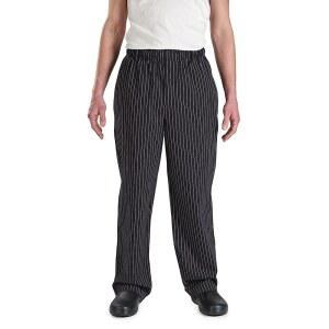 머서 컬리너리 M60030BFPM 밀레니엄 남성 블랙 쿡 팬츠 화이트 파인 핀스트라이프, 미디엄