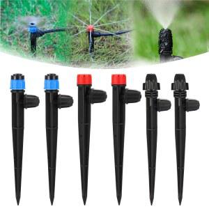 1/4인치 관개 튜브용 드립 분무기 60개, 미스트 조절 드 스프링클러 시스템용 물 가능한 3가지 마이크로 스타일 , 흐름 노즐 정원수 배출기