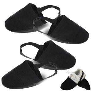 시바 4피스 볼링화 슬라이더, 블랙 커버, 엘라스틱 밴드 유니버설 원 사이즈 조절 가능한 밑창 슬라이드 남성 여성 볼링 선수를 위한 액세서리