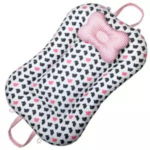 뽀송뽀송 땅콩침대 휴대보트 그레이래빗 핑크체크