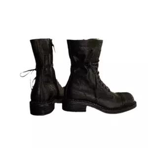 여성용 빈티지 마더 앵클 워커힐 바이커 라운드 블록 MN 그레이프 윙팁 부츠 지퍼 워커 OOTD5