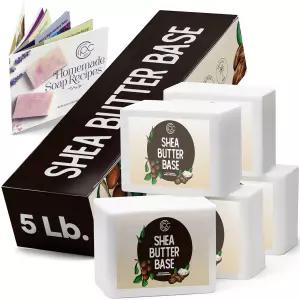 비누 제조 용품을 녹이고 붓기 위한 프라임 크리에이션 베이스 보습 글리세린 5파운드 무향 - 시어 버터