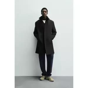 zara 자라 탈부착 칼라 코트 - 그레이5827/373/802122947