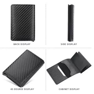 카본 팝업 카드 홀더 탄소섬유 RFID 지갑 머니 클립 카본 팝업 카드 홀더