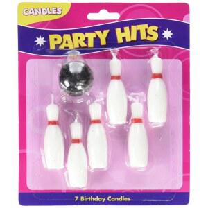 오아시스 공급 7pc 볼링 핀과 볼 캔들 세트 u2013 케이크 장식에 완벽하며 컵케이크 추천 또는 스티커 추가