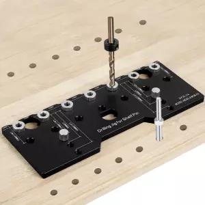 선반 핀 지그 1/4 인치 알루미늄 합금 드릴링 가이드 32mm 간격 목공 스트레이트 홀 하드웨어