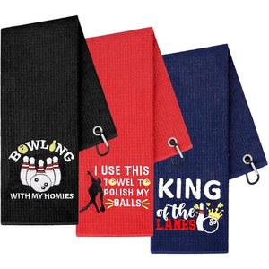 드로티 볼링 타월 소프트 자수 타월과 그로밋 퍼니 볼 흡수성 핸드 액세서리 스포츠 선물 남성 선수 피트니스 팬 생일