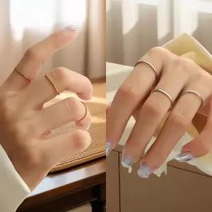 [디작소]여성 심플 레이어드 티타늄 실반지 링 반지 (41279761)