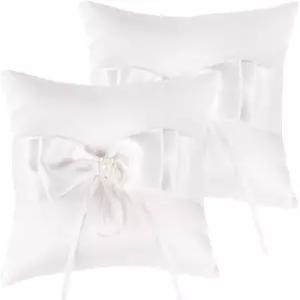 QIRMIZI 2팩 링 베개 진주 쿠션 베어러 해변 결혼식용 홀더 결혼식 프로포즈