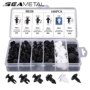 SEAMETAL 100pcs 자동 패스너 클립 바디 푸시 리테이너 핀 리벳 범퍼 도어  패널 Accessori