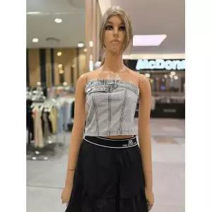 [에고이스트] 절개 슬림 뷔스티에 데님 조끼 EQ2DV-560 691314