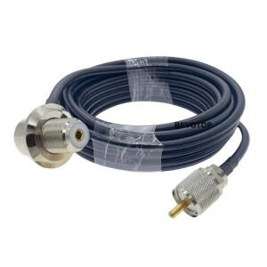 BEVOTOP 긴 UHF PL259 남성-UHF SO239 여성 직각 커넥터 자동차 모바일 라디오 안테나 RG58 동축 케이블 50
