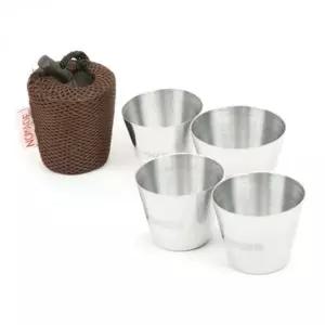 [하프클럽/브이와이]스텐 소주컵 세트 캠핑물컵 스테인레스 술컵 4P