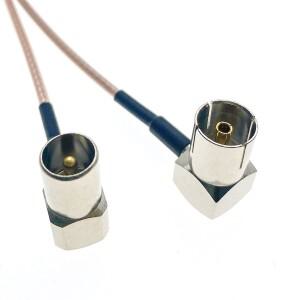 75옴 RG179 케이블 TV IEC 수 직각 - 암 90 ° RA 플러그 안테나 코드 점퍼 RF 동축