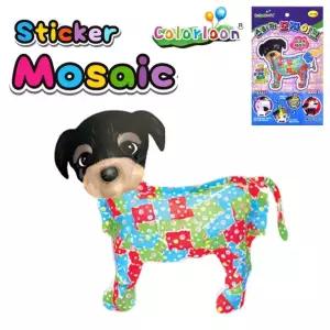 요크셔테리어 컬러룬 스티커 모자이크