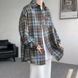 썬더볼츠 남사친 셔츠 체크 긴팔 빅사이즈 기모 상의 KKE1