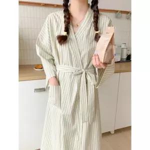 토르 롱 가운 잠옷세트 긴팔 잠옷 실내복 스트라이프 커플 OPH1