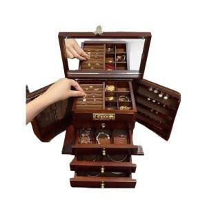 보석함 세트 주얼리 악세사리 귀걸이 우드 반지 목걸이 양문형