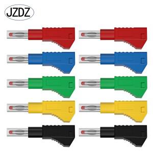 JZDZ 10 개입 4mm 바나나 플러그 안전 개폐식 쌓기 가능 숫놈 전기 커넥터 DIY 조립 도구 J.10043