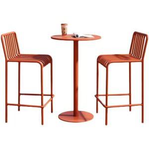 야외 식탁 높은 테이블 정원 가정용 철제 스텐 주방 50x50x75cm 체어 멜로즈