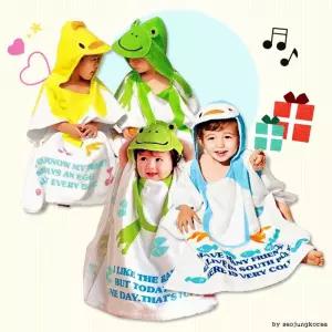 유아 수영장 망토형 후드타올 어린이 캐릭터