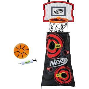 NERF 농구 후프 햄퍼 - 문 너머 세탁물 레이업 + 슈팅 타겟 미니 세트