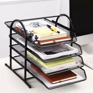 스틸 보관함 슬라이드 서류철 메탈서류철 블랙 4단 서류 정리함