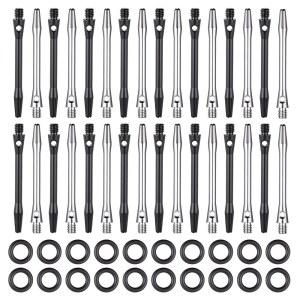강철 팁용 다트 샤프트, 고무 O 링이 있는 30개의 2BA 스레드 알루미늄 샤프트 50mm/53mm 합금 스템 교체 부품 다트-샤프너용 소프트 팁 액세서리
