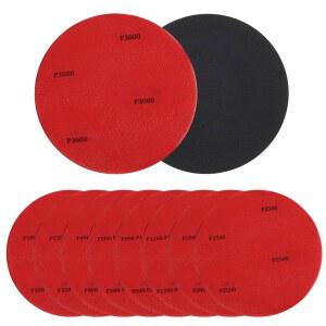 피리우오 9개 볼링공 샌딩 패드 그릿 180-3000, 연마기, 클리닝 패드, 스피너, 액세서리