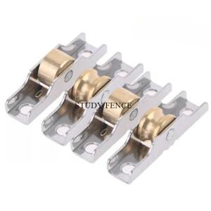 호환 4Pcs 스테인레스 셔터 도르래 롤러 슬라이딩 도어 러너 휠 트랙 가구 하드웨어 음소거