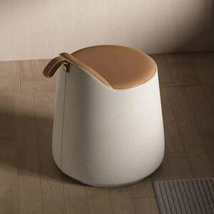 낮은 화장대스툴 화이트 디자인 보조 메이크업 등받이 화장대 화장대의자 원형 드레스룸